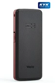 Welio WKey T100 Kamerasız Asker/Yaşlı Tuşlu Cep Telefonu Siyah/Kırmızı - 3