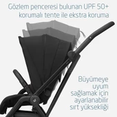 Maxi-Cosi Leona2 Çift Yönlü Uzatılabilir Sırt Desteği Tam Yatabilir Bebek Arabası Twillic Black - 9