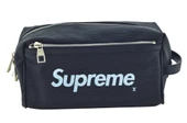 Supreme Deri Unisex iki Gözlü Siyah El Çantası  (30x14.5cm) - 1