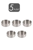5 Adet Yuvarlak Model Açık Paslanmaz Çelik Küllük Kül Tablası Büyük Boy 10CM thumbnail 1