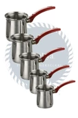 5 Boy Paslanmaz Çelik Cezve Seti TakımıI Kahve Yumurta Haşlama Cezve Takımı 600-200ML - 1