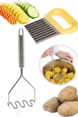 Chips Cooper Şekilli Cips Kesici & Paslanmaz Çelik Patates Ezici - 1