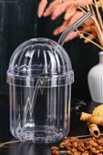 4 Adet Origami Stil Mika Cam Pipetli Bardak Kapaklı | Kahve Ve Sunum Bardağı I Kokteyl Bardak 400ml - 2