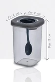 12 Adet Kendinden Kaşıklı Kilitlenebilir Moblen Baharatlık - Etiket Hediyeli - 450ML - 4