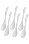 6 Adet Beyaz Lüx Porselen Kaşık Mama Kaşığı Şeker Kaşığı Çay, Tatlı, Reçel Kahvaltılık Kaşık 12cm - 2