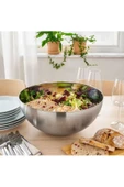 Paslanmaz Çelik Karıştırma Kabı IPopcorn ve Salata Kasesi IÇelik Servis ve Karıştırma Kabı 25CM-13LT - 5