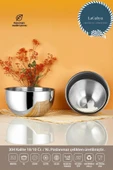 Paslanmaz Çelik Karıştırma Kabı IPopcorn ve Salata Kasesi IÇelik Servis ve Karıştırma Kabı 25CM-13LT - 1