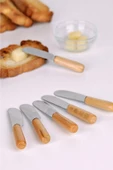 Bambu Saplı Tereyağı Reçel Çikolata Bıçağı Mini Spatula 6 Adet thumbnail 1