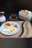 2 Adet Kristal Boncuklu Zeytinlik Sunumluk Kristal Kahvaltı Tabağı - 1