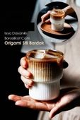 6 Adet Isıya Dayanıklı Origami Stil Bardak | Kahve Ve Sunum Bardağı 300ml - 2