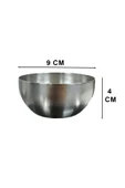 6 Adet Paslanmaz Çelik Çerezlik Lokumluk İkram Tabağı I Reçellik Kahvaltılık Sunumluk 9x4CM - 4