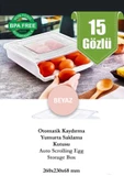 15 Bölmeli Kapaklı Kayar Rampalı Yumurta Saklama Kabı - 2