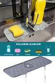 Silikon Su Tutucu Musluk Matı Evye Matı Kaymaz Taban Su Tutucu Tezgah Üstü Mat 37CM - 2