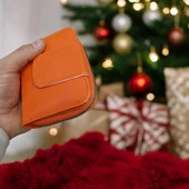 turuncu cüzdan çok bölmeli kapaklı suni deri kadın cüzdan 12 cm thumbnail 7