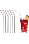 6 Adet Eğik Cam Pipet Isıya Dayanıklı Termisil Cam Pipet 21cm - 1