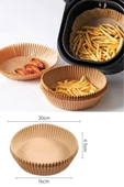 50 Adet Yuvarlak Model Airfryer Pişirme Kağıdı Hijyenik Yağlı Kağıt Havalı Fritöz Pişirme Kağıdı - 2