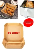 50 Adet Kare Model Airfryer Pişirme Kağıdı Hijyenik Yağlı Kağıt Havalı Fritöz Pişirme Kağıdı - 1