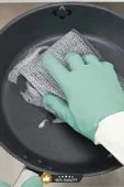 5 Adet Çizmez Çift Taraflı Inox Tel Bez Çok Amaçlı Çizmez Tel Bulaşık Bezi Islak-Kuru Kullanım - 2