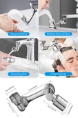 Krom Oynar Başlıklı Su Tasarruflu Musluk Ucu 1080 Derece Döner Başlıklı thumbnail 3