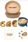 100 Adet Yuvarlak Model Airfryer Pişirme Kağıdı Hijyenik Yağlı Kağıt Havalı Fritöz Pişirme Kağıdı - 1