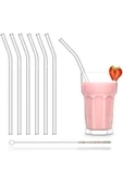 12 Adet Fırçalı Eğik Cam Pipet Isıya Dayanıklı Termisil Cam Pipet 21cm - 1