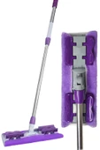 Yeni Nesil Ayarlanabilir Mikrofiber Mop Yer Duvar Fayans Temizleyici Yedek Bez Hediyeli Mandallı Mop - 2