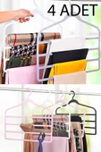 4 Adet Dolap Içi Çok Katlı Plastik Askı Pantolon Şal Gömlek Elbise Kravat Askısı Askılık - 1