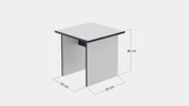 Glow Furniture Perla Ofis Masa Takımı Beyaz Antrasit - 6