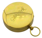 Yuvarlak Sarı Metal Kasa Su Geçirmez Fosforlu Dayanıklı Pusula (5cmx1.6cm) Defolu - 1