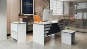 Glow Furniture Perla Ofis Masa Takımı Beyaz Antrasit - 2