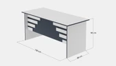 Glow Furniture Perla Ofis Masa Takımı Beyaz Antrasit - 5