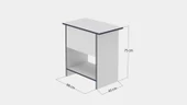 Glow Furniture Perla Ofis Masa Takımı Beyaz Antrasit - 7