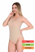 Premium Seri Çok Şık Rahat İp Askılı Kadın Çıtçıtlı Kancalı Body Ten - 1