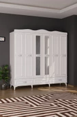 Evdemo Luna 6 Kapaklı 3 Çekmeceli Aynalı Gardırop Beyaz - 2