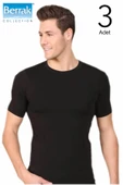 Berrak 3 Lü Paket Erkek Elestan Sıfır Yaka Kısa Kol Badi Tişört 1024 - 3