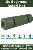 Premium Su Geçirmez 182x60cm Hafif Pratik Dayanıklı Isı Yalıtım 12mm Kalınlık Köpük Askeri Haki Mat - 1