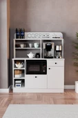 Evdemo Barista Kahve Köşesi Çok Amaçlı Dolap Beyaz - 1