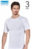 Berrak 3 Lü Paket Erkek Elestan Sıfır Yaka Kısa Kol Badi Tişört 1024 - 2
