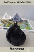 Premium Seri Elite Ürün Evinizde-Hediyelik Çok Şık Özel Tasarım At Kafalı Küllük thumbnail 2