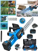Eisenn Germany Bluer 32 CM E-3445 BL MOTOR Yağ Pompalı Çift Akü 10 PİLLİ Dal Budama Testere Makinası - 1