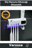Özel Seri Usb Şarjlı Güneş Enerjili Otomatik Diş Macun Sıkacağı Tutucusu Sterilizatörlü 4 Adet - 1