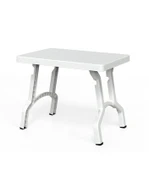 Omnipazar SY-2591 Beyaz Plastik Katlanır Sehpa Bahçe Sehpası - 1