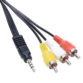 Ayt Uydu Alıcısı Av Kablo 3.5 Mm Stereo E 3 Rca Kablo 1,2 Metre Kısa Jack Aux Rca Kablosu - 1