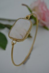 STONEAGE Bayan Bileklik Altın Kaplama Sedef Taşlı thumbnail 3