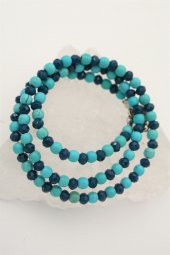 STONEAGE Çek Kristali ve Turkuaz Taşlı Nazar İçin Şifa Kolyesi - 2