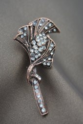 STONEAGE Broş Zirkon Taşlı Bronz - 5