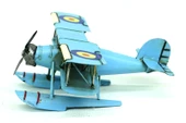 Dekoratif Metal Uçak Çift Kanatlı C0221 Model-M124 - 3