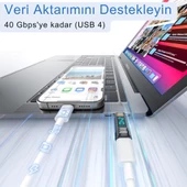 Coofbe Dijital Ekranlı 40Gpbs 240W Type-C to Type-C Dönüştürücü 8K 60Hz Type-C HDMİ Şarj Data HDMİ Çevirici - 5