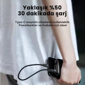 Coofbe Super Şarj 5A 66W Type-C Şarj Kablosu Kısa Type-C Powerbank Şarj Kablosu Örgü Kopmaz Kablo - 3