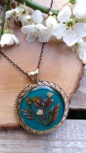 STONEAGE Gerçek Çiçek El Yapımı Bayan Yaşayan Kolye thumbnail 2